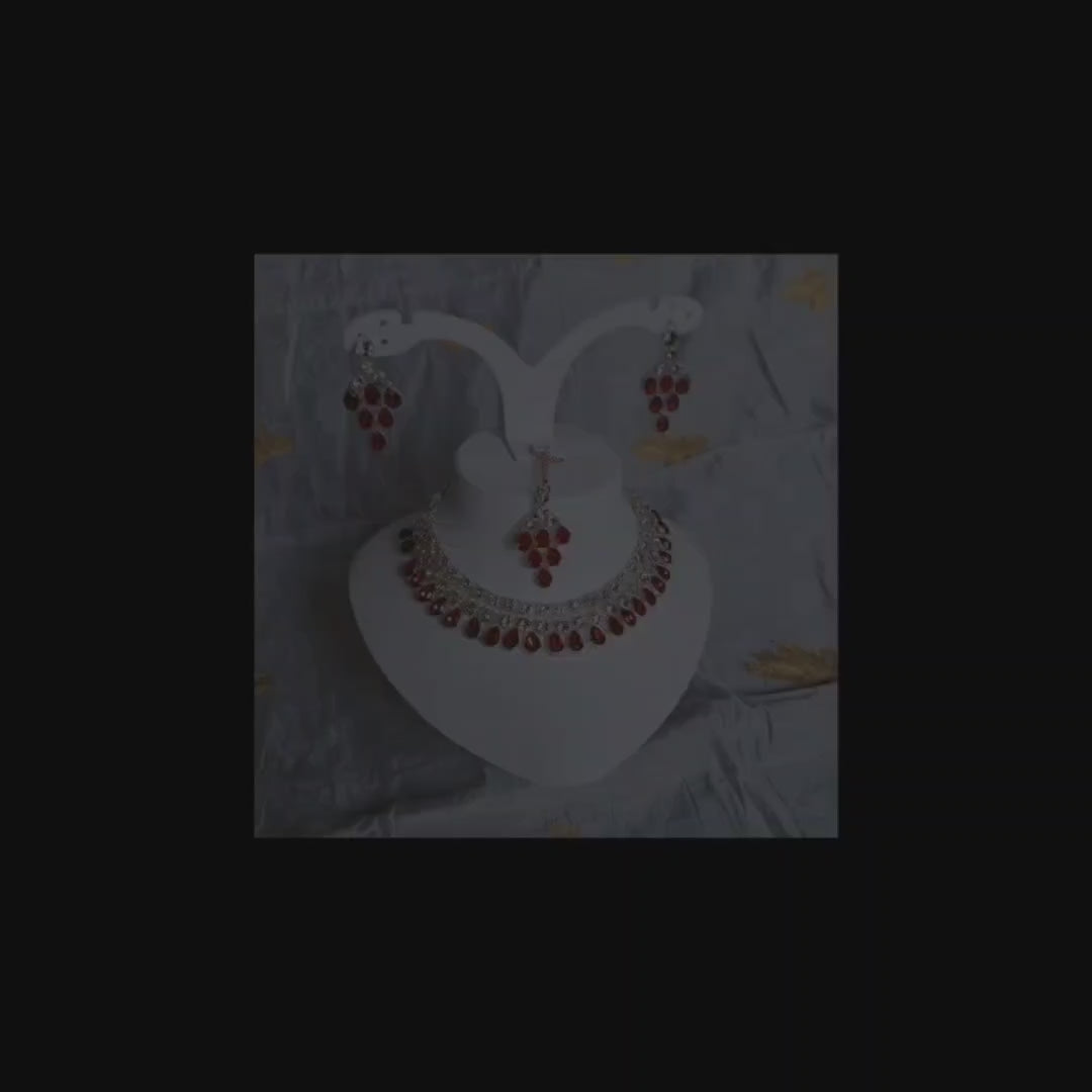 Load video: COMBO SET jewelry set on a mannequin with, buy 1 get one Free,OFFER ON UP BROWN BACKGROUND